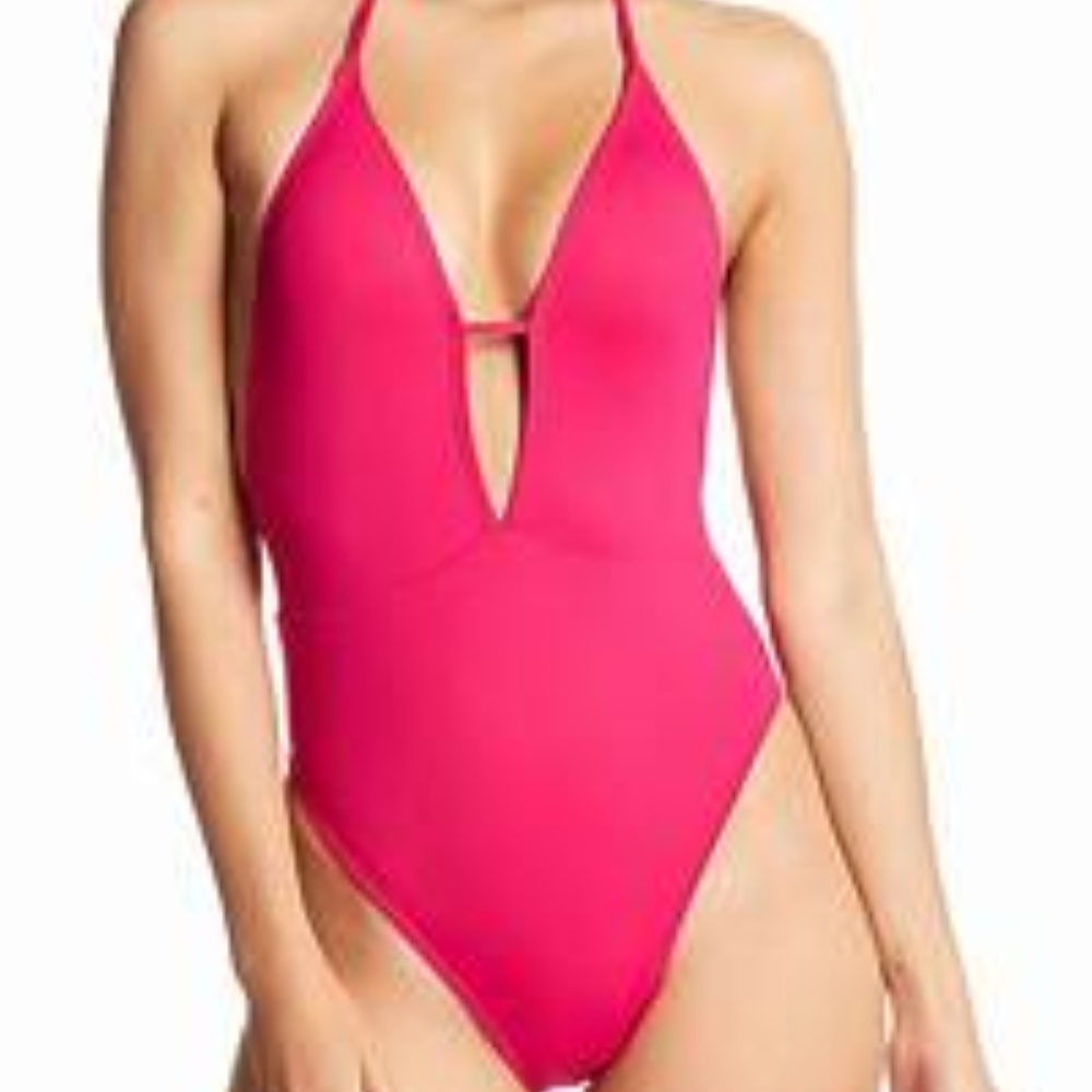 The Bikini Lab Plunge Cinche back one piece